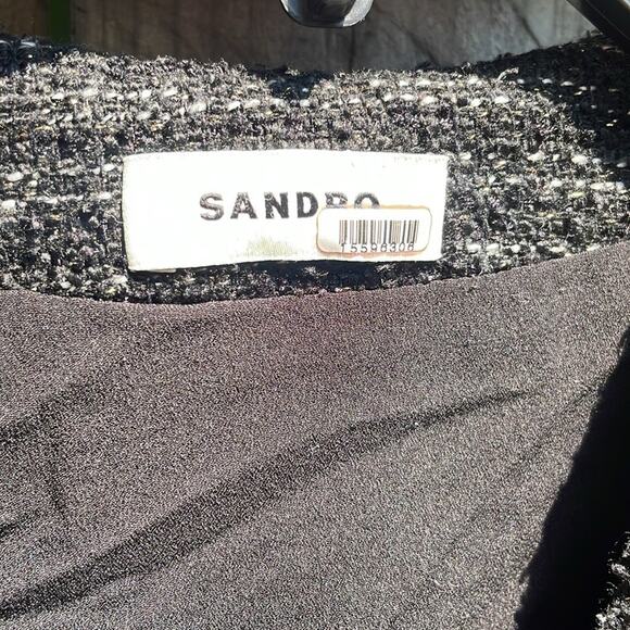 Sandro Gwendoline Tweed Dress Black Size 4 US - Picture 9 of 10